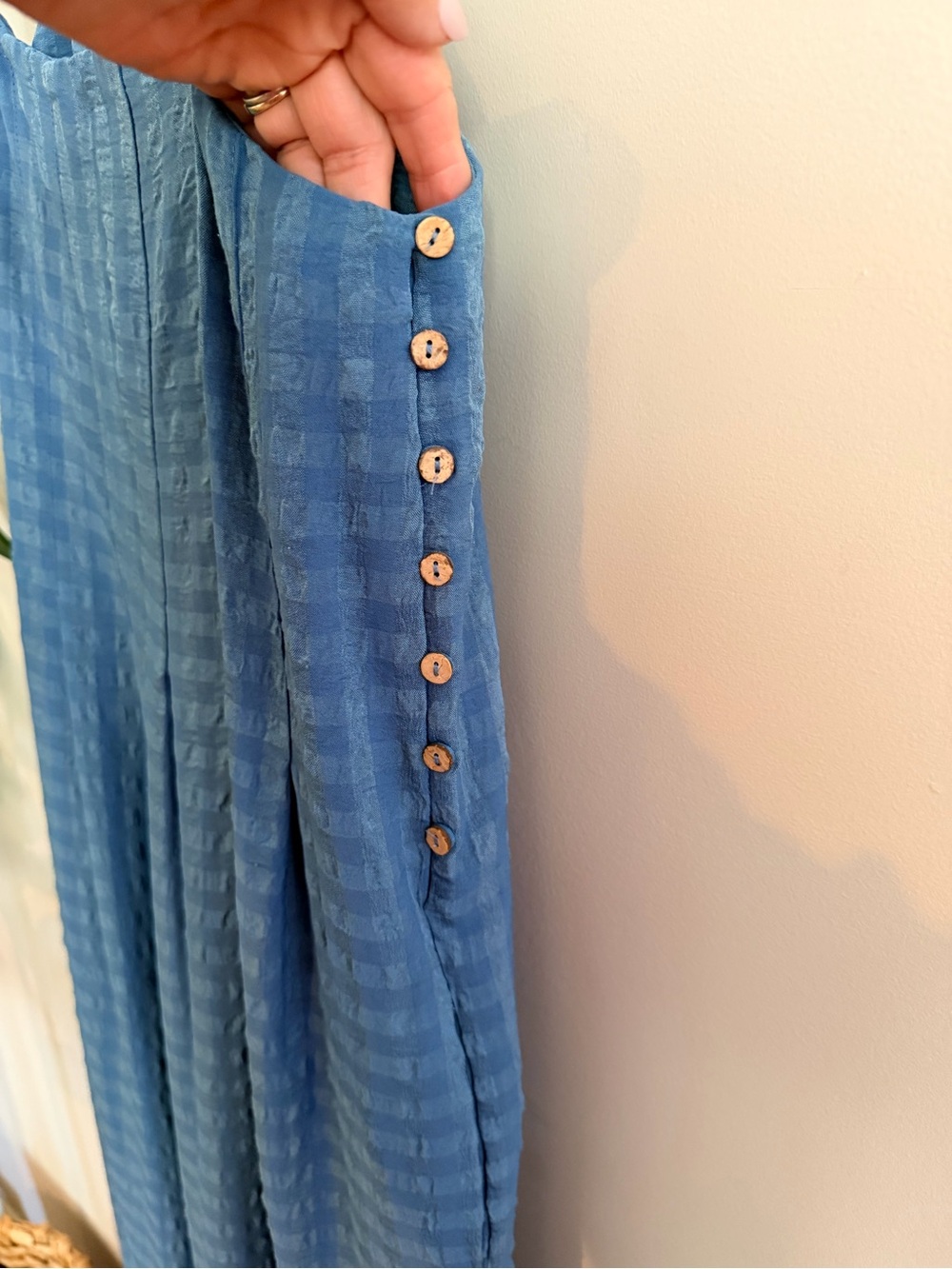 GIGIO BLUE SPAGHETTI STRAP WIDE LEG JUMPER - Size Small - Picture 6 of 14